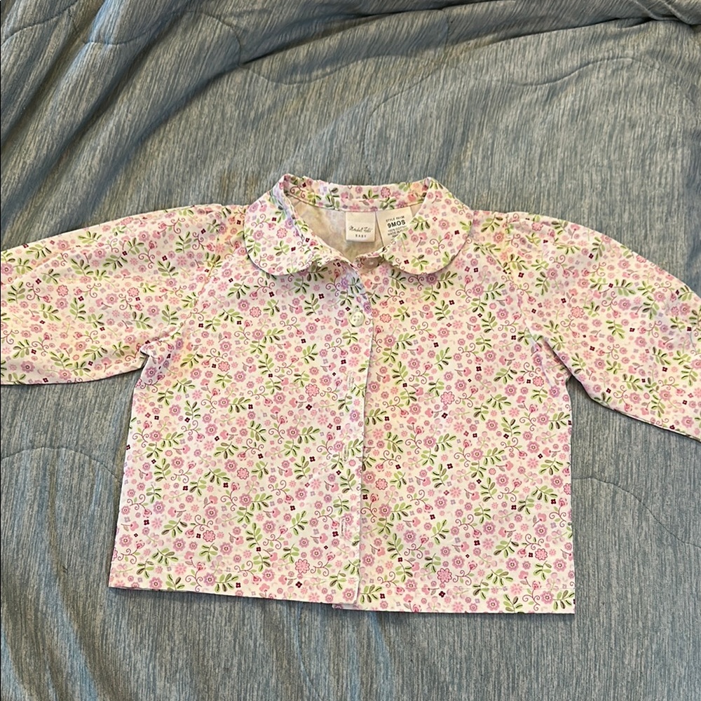 Marshall Field’s Baby Button-Up Shirt - Pink & Green